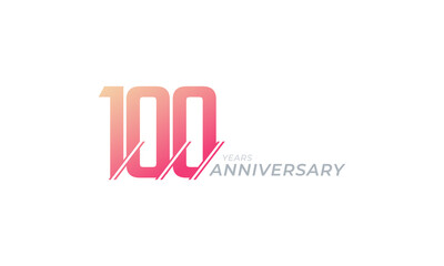 100 Year Anniversary Celebration Vector. Happy Anniversary Greeting Celebrates Template Design Illustration