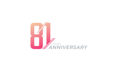 81 Year Anniversary Celebration Vector. Happy Anniversary Greeting Celebrates Template Design Illustration