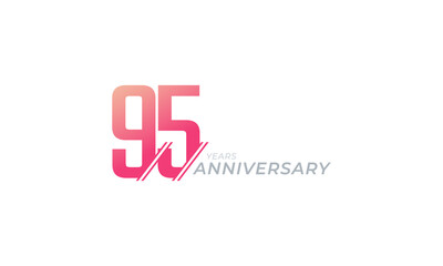 Fototapeta premium 95 Year Anniversary Celebration Vector. Happy Anniversary Greeting Celebrates Template Design Illustration