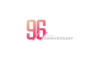 96 Year Anniversary Celebration Vector. Happy Anniversary Greeting Celebrates Template Design Illustration