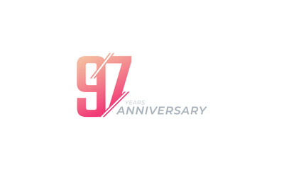 97 Year Anniversary Celebration Vector. Happy Anniversary Greeting Celebrates Template Design Illustration