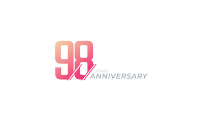 98 Year Anniversary Celebration Vector. Happy Anniversary Greeting Celebrates Template Design Illustration
