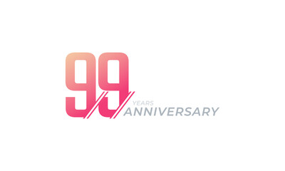 99 Year Anniversary Celebration Vector. Happy Anniversary Greeting Celebrates Template Design Illustration