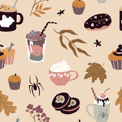 Seamless Pattern with Sweets for Halloween.