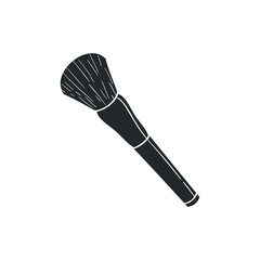 Brush Make Up Icon Silhouette Illustration. Beauty Tools Vector Graphic Pictogram Symbol Clip Art. Doodle Sketch Black Sign.