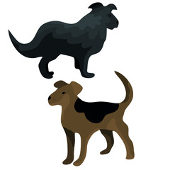 Vector digital eps illustration: dogs set
