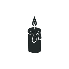 Candle Icon Silhouette Illustration. Spirituality Vector Graphic Pictogram Symbol Clip Art. Doodle Sketch Black Sign.