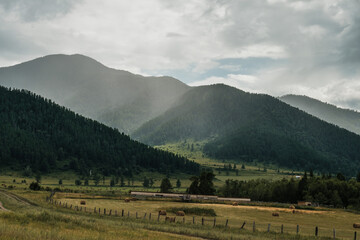 A beautiful view of the mountains from the Chuisky Trakt in the Altai Republic