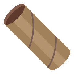 Vector Toilet Paper Cardboard Icon on White Background