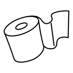 Vector Toilet Paper Icon on White Background