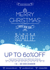 Minimal Christmas Winter Sale Flyer Template