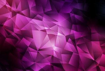 Obraz premium Dark Purple, Pink vector shining triangular background.