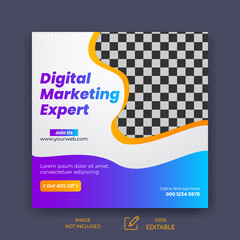 Creative Modern Corporate Promotional Social Media Post or Instagram banner Design , business marketing banner for social media post template