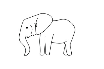 Elephant line vector design for drawing