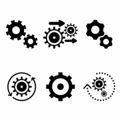 Gear, cog, wheel, process vector icon set