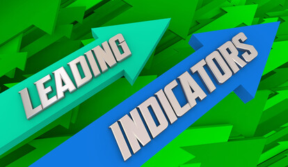 Leading Indicators Arrows Rising Metric Measurement Predictive Results 3d Illustration