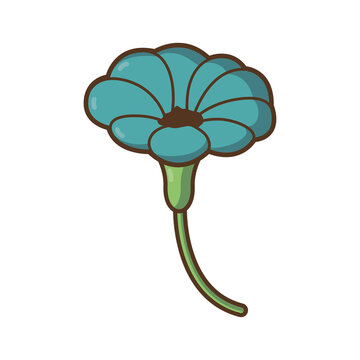 Isolated blue comic flower icon