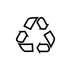 Vector waste logo sign. Arrow reuse earth recycle symbol reuse concept icon