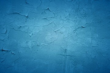 Old blue wall in spots, cracks, stains. Painted concrete wall in abstract grunge style loft. Vintage wall background texture for backgrounds, portraits, posters.