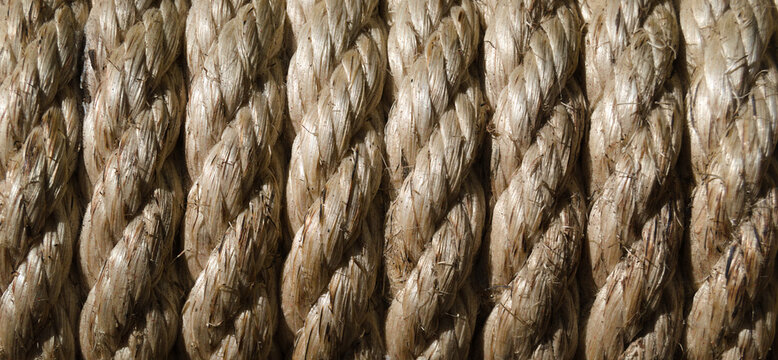 Textura de corda de linho enrolada
