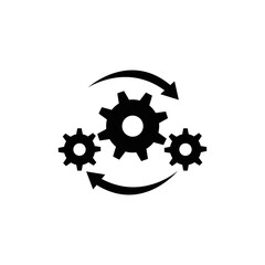 Process icon in flat style. Process symbol in black for your web site design, app, UI. Simple operations icon.