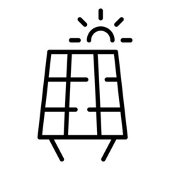 Solar heat panel icon outline vector. Energy power. Sun generator