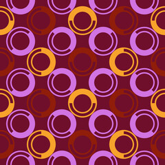 Seamless pattern. Circles ornament. Geometric background. Ethnic wallpaper. Polka dots motif. Geometrical backdrop. Contemporary digital paper. Folk design. Tribal textile print. Vector art