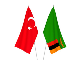 Republic of Zambia and Turkey flags