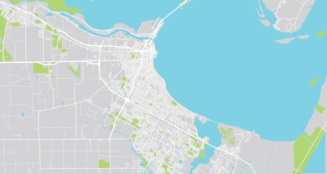 Urban vector city map of Corpus Christi, Texas , United States of America