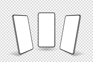 3D realistic smartphone mockup with blank display