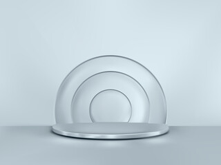 Minimalism abstract background with a pedestal. 3d vector stage. Podium for show