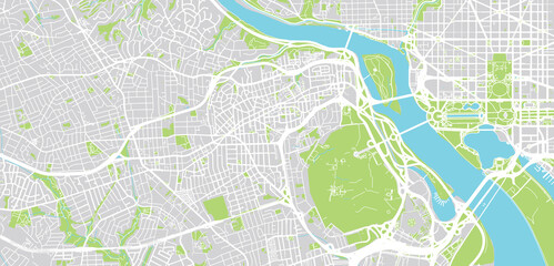 Urban vector city map of Arlington, Texas , United States of America