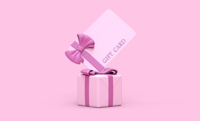 Carte cadeau sur paquet cadeau thème saint-Valentin - Rendu 3D