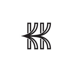 double letter k with line style logo design