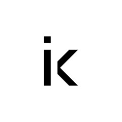 simple and modern letter i and k logo design 