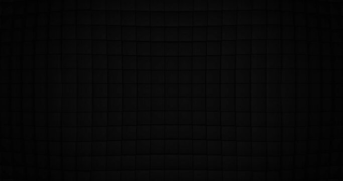 3d render.Black cube geometric abstract surface wave background.Seamless looping animation 4k.