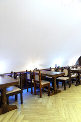 Restaurant interior with arched ceilings