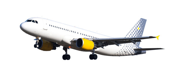 airplane on the runway on a white background