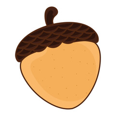 Isolated colored flat nut icon sketch