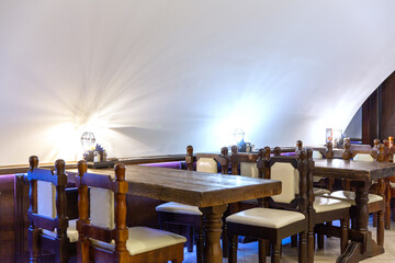 Restaurant interior with arched ceilings