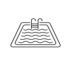 Fototapeta premium Swimming pool line icon, concept sign, outline