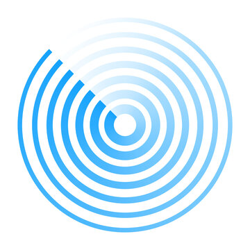Radar abstract icon logo. Circle wave concentric line vector radar symbol