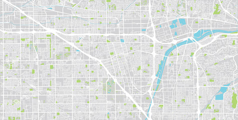 Naklejka premium Urban vector city map of Anaheim, California , United States of America