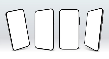 Smartphone mockup vector screen cell phone 3d. Smart phone mockup background isolated template