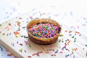 Martabak Mini or Martabak Mini Bangka with various Topping. The martabak mini bangka is made from a mixture of flour, eggs, sugar, baking soda, coconut milk and water.