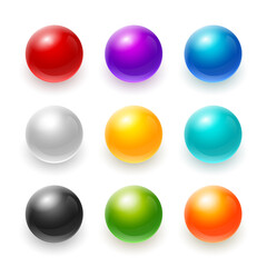 Rainbow 3d ball blue red sphere yellow vector isolated color circle bubble icon