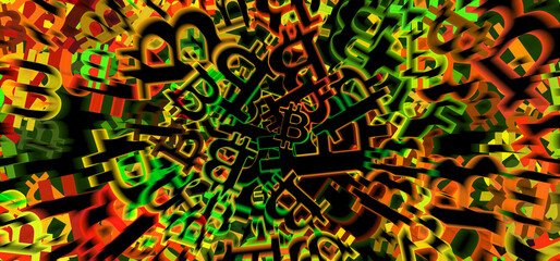 An abstract bitcoin sign pattern background image.