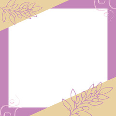 Fototapeta na wymiar Post template in beige and pink colors, with floral decor. Suitable for social media posting and online advertising