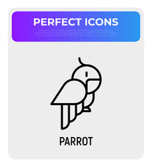 Fototapeta na wymiar Parrot thin line icon. Modern vector illustration for logo.