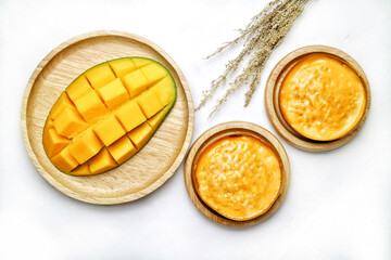 Martabak Mini or Martabak Mini Bangka with various Topping. The martabak mini bangka is made from a mixture of flour, eggs, sugar, baking soda, coconut milk and water.